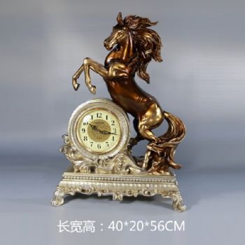 奔马摆钟雕塑摆件欧式摆件精品手工雕塑