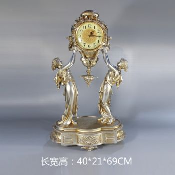 复古女神摆钟雕塑摆件欧式摆件精品手工雕塑
