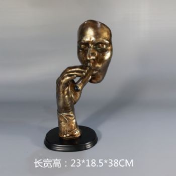 创意抽烟雕塑摆件欧式摆件精品手工英雄抽雪茄雕塑