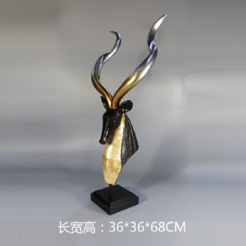 复古羚羊树脂摆件雕塑摆件欧式摆件精品手工雕塑