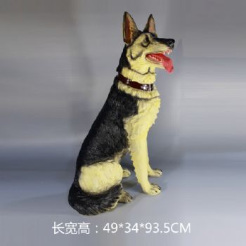 忠诚守护黑背摆件雕塑摆件中式摆件精品手工雕塑