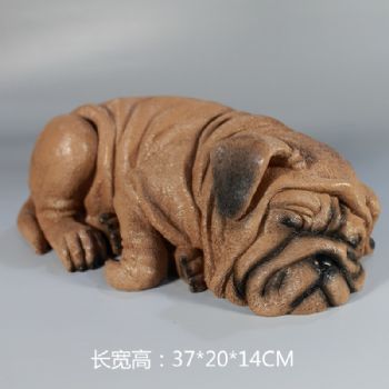 憨态沙皮狗摆件雕塑摆件欧式摆件精品手工雕塑