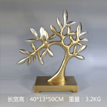 一棵金树复合材料雕塑摆件中式摆件精品手工雕塑