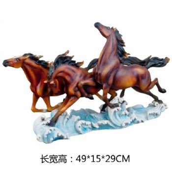 群马跃动出口品质现代艺术树脂摆件雕塑摆件中式摆件精品手工雕塑摆件