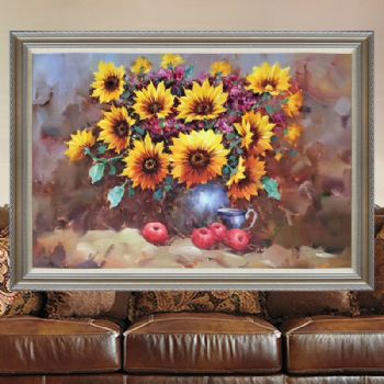 原创油画花卉纯手绘 欧式油画/装饰画 写生花卉花瓶