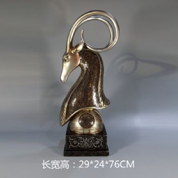 精品羊头手工制作树脂摆件高品质保证办公室家庭酒店摆件