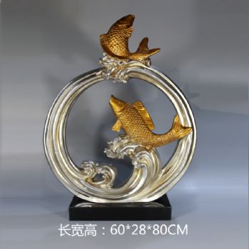 鱼跃龙门手工制作树脂摆件高品质保证办公室家庭酒店摆件