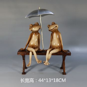 两只小青蛙摆件手工制作树脂摆件高品质保证办公室家庭酒店摆件