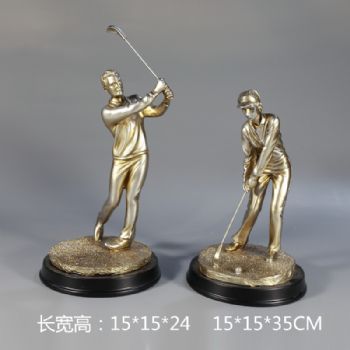 男女高尔夫摆件手工制作树脂摆件高品质保证办公室家庭酒店摆件办公室摆件,家庭摆件,手工摆件