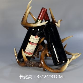 鹿角酒架手工制作树脂摆件高品质保证办公室家庭酒店摆件