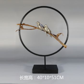 精致花鸟摆件手工制作树脂摆件高品质保证办公室家庭酒店摆件