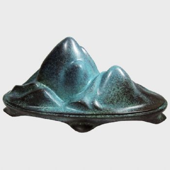 抽象雕塑摆件装饰品酒店玄关假山水办公桌创意摆设现代靠山艺术品青铜2.8KG