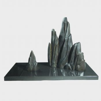 抽象雕塑摆件装饰品酒店玄关假山水办公桌创意摆设现代靠山艺术品青铜3.4KG