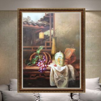 纯手绘手工 中式油画 超写实油画 收藏油画 家庭挂画 办公室挂画