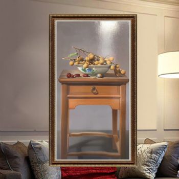 纯手绘手工 中式油画 超写实油画 收藏油画 龙眼 红枣 家庭挂画 办公室挂画