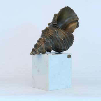 创意海螺铜工艺品 铜雕塑 家居摆件 办公室软装黄铜      大理石4KG