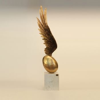 创意翅膀铜工艺品 铜雕塑 家居摆件 办公室软装黄铜