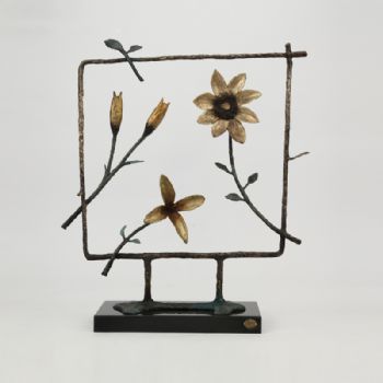 创意花草铜雕XLA2-54铜工艺品 铜雕塑 家居摆件 办公室软装黄铜5.2KG