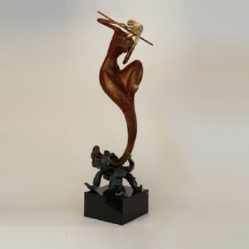 敦煌飞天仙女舞姿摆件铜雕塑人物家居精品雕刻艺术