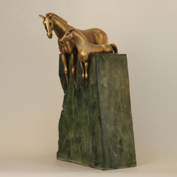 创意铜马XLA2-98铜工艺品 铜雕塑 家居摆件 办公室软装黄铜7KG