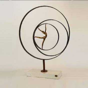 创意运动系列铜雕XLA2-29铜工艺品 铜雕塑 家居摆件 办公室软装黄铜0.8KG