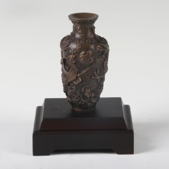 中式花瓶XL13-06铜雕塑 铜工艺品 工艺品 家居别墅摆件 黄铜  木头