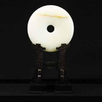 平安吉祥XL12-055铜工艺品 铜雕塑 家居摆件 办公室软装 黄铜  玉石