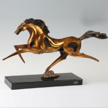 创意飞马系列铜雕铜工艺品 铜雕塑 家居摆件 办公室软装黄铜大理石