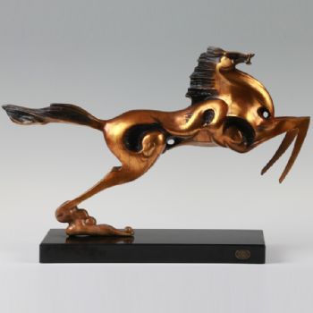 创意飞马系列铜雕铜工艺品 铜雕塑 家居摆件 办公室软装黄铜大理石