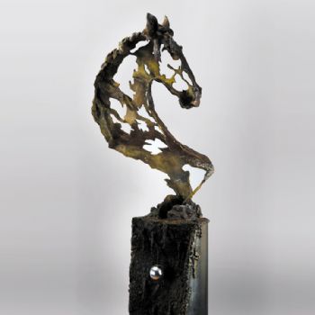 缕空马头抽象XLC-04铜工艺品 铜雕塑 家居摆件 办公室软装 黄铜  铁  大理石