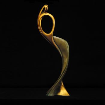 抽象写意铜雕XLA1-01铜工艺品 铜雕塑 家居摆件 办公室软装 黄铜  大理石4.6KG