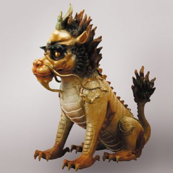 麒麟神兽XLA4-26铜工艺品 铜雕塑 家居摆件 办公室软装黄铜