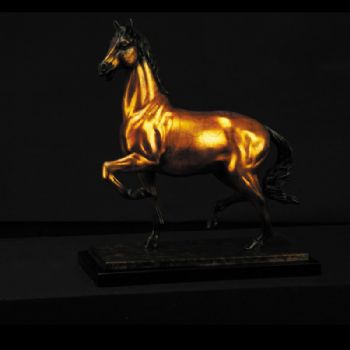 一马当先XLA4-42铜工艺品 铜雕塑 家居摆件 办公室软装 黄铜     大理石33KG