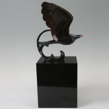 鱼鹰飞翔JJ022鹰雕塑 铜雕鹰 铜雕艺术品 铜雕作品 铜雕桌摆黄铜  大理石