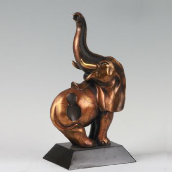 招财大象XL12-028吉祥如意 大象 装饰摆件 铜雕象家居 客厅摆件黄铜  大理石
