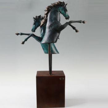 抽象马头XL13-45铜工艺品 铜雕塑 家居摆件 办公室软装黄铜