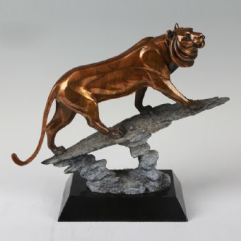 奋勇向上XL12-019铜工艺品 铜雕塑 家居摆件 办公室软装黄铜  大理石