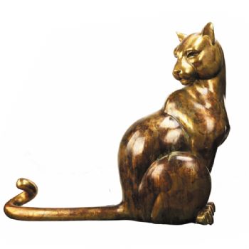 创意烈豹铜工艺品 铜雕塑 家居摆件 办公室软装黄铜16kg