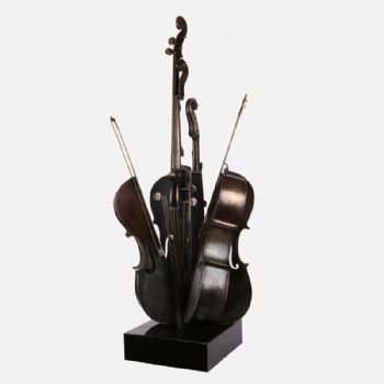 抽象写意乐器铜雕XLC-13铜工艺品 铜雕塑 家居摆件 办公室软装硅青铜   大理石65KG