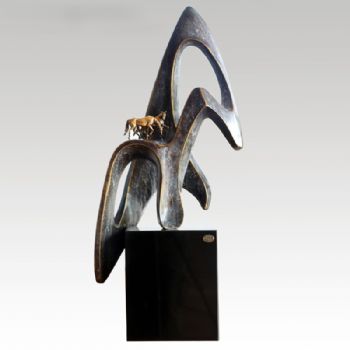 抽象写意铜雕XL13-28铜工艺品 铜雕塑 家居摆件 办公室软装 黄铜  大理石