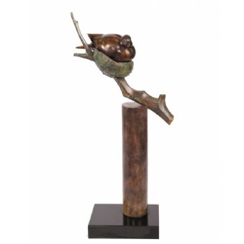 创意喜上枝头XLA2-06铜工艺品 铜雕塑 家居摆件 办公室软装硅青铜   大理石3.8KG