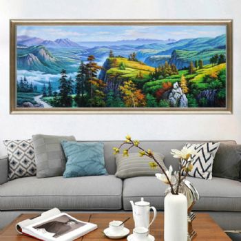 纯手绘手工 风景油画 山水画 中式油画 家庭挂画 酒店挂画 办公室挂画