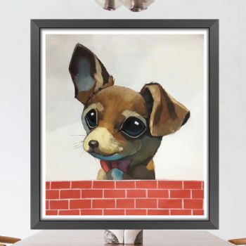 手绘油画客厅卧室画儿童房挂画小动物儿童房卡通动漫油画