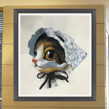 手绘油画客厅卧室画儿童房挂画小动物儿童房卡通动漫油画