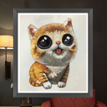 手绘油画客厅卧室画儿童房挂画小动物儿童房卡通动漫油画