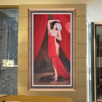 纯手绘 人体艺术画 女儿红系列油画 美女 中式油画 家庭挂画 酒店挂画油画人体