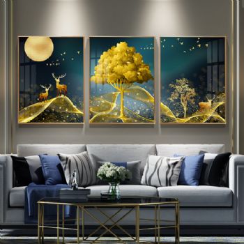 客厅装饰画摩登轻奢晶瓷画现代简约抽象画沙发背景墙北欧风格挂画