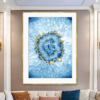 水晶抽象艺术现代装饰画高档轻奢晶瓷画装饰画铝合金框现代简约客厅样板房抽象玄关走廊挂画