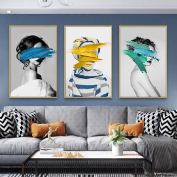 新品简约轻奢玄关餐厅壁画设计师装饰画现代人物画酒店别墅晶瓷画