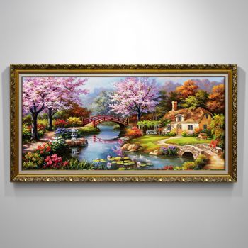 优美的环境梦幻的境界美式手绘挂画客厅装饰画餐厅壁画欧式托马斯玄关风景油画